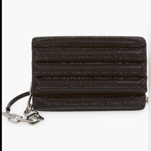 Satin Fizzoni Crystal Pillow Clutch | JUDITH LEIBER COUTURE